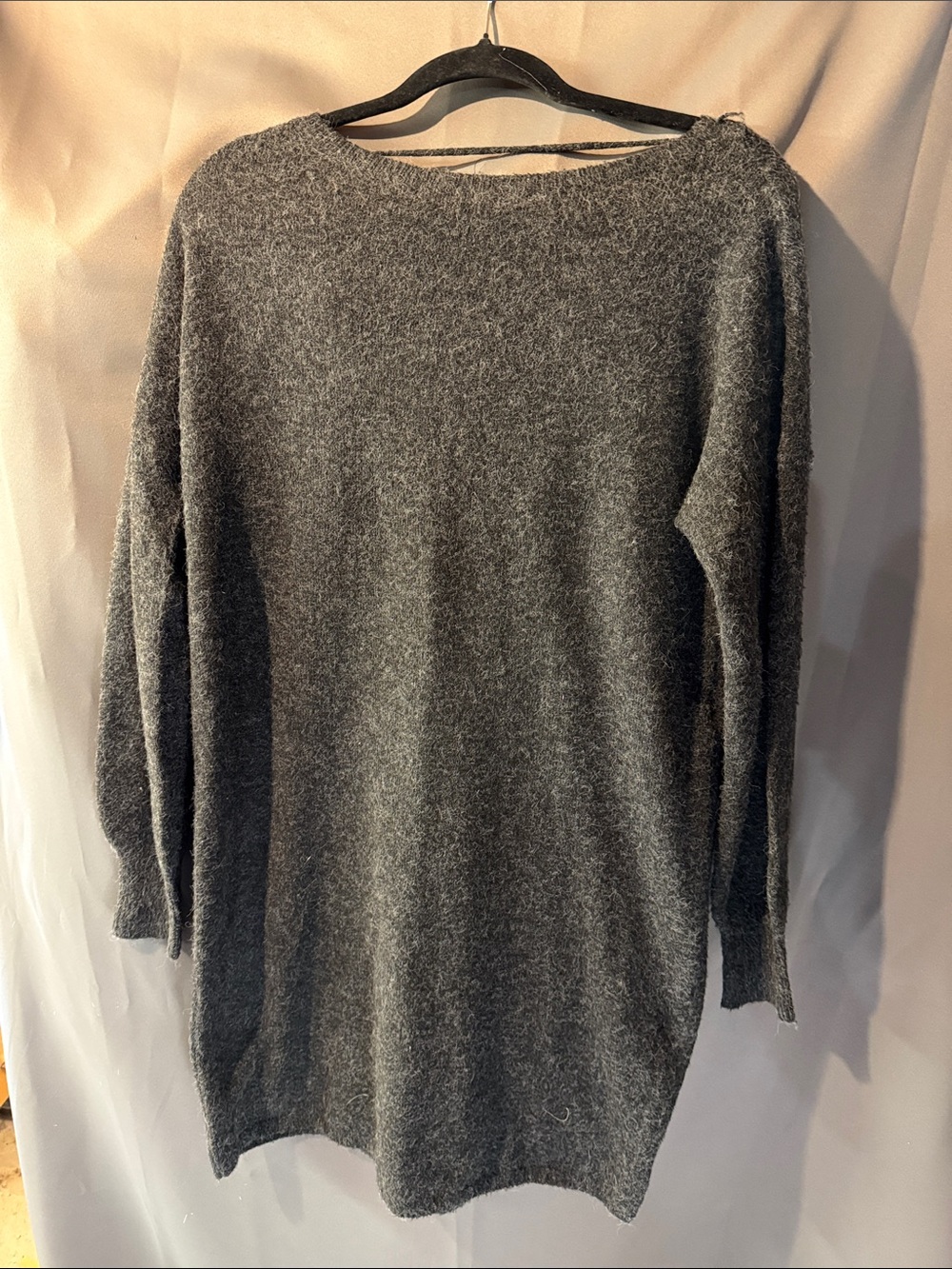 Vero Moda Dark Grey Fuzzy Crew Neck Sweater